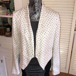 NWT Cartonnier by Anthropologie Tuxedo Style Shrug Blazer in White & Deep Navy